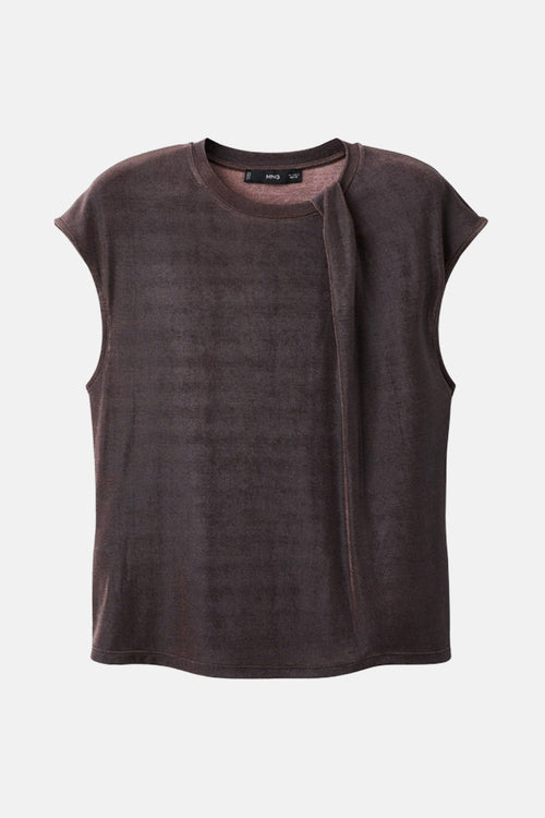 Blouse met korte mouwen - bruin