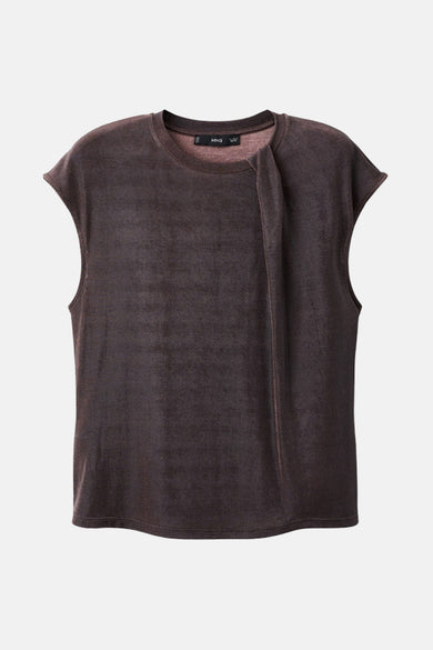 Blouse met korte mouwen - bruin