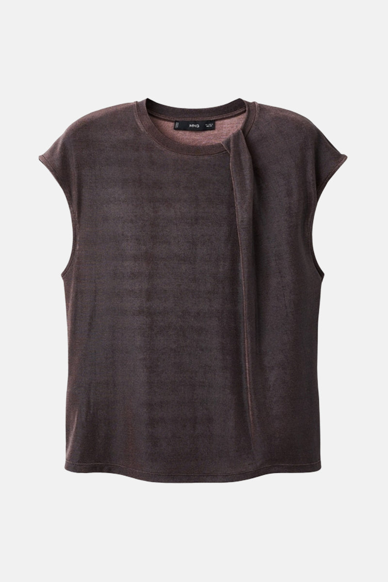 Blouse met korte mouwen - bruin