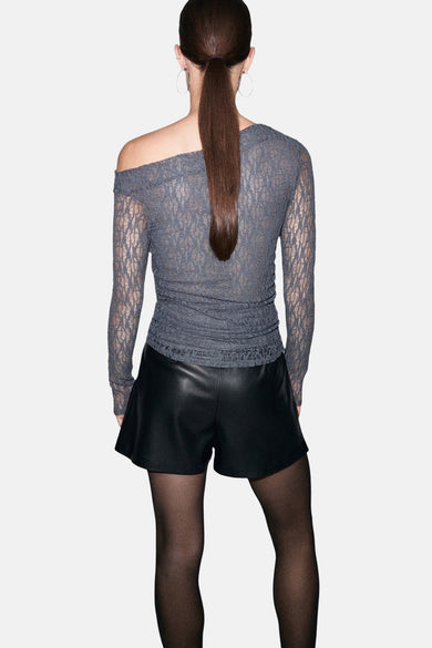 Blouse met lange mouwen - grijs