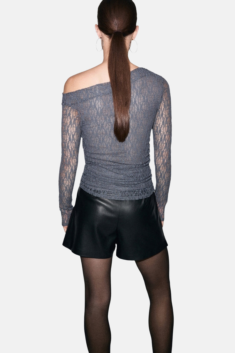 Blouse met lange mouwen - grijs