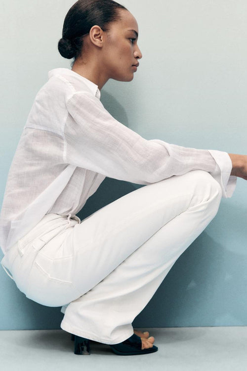 Jeans flared WHITE DENIM - MANGO