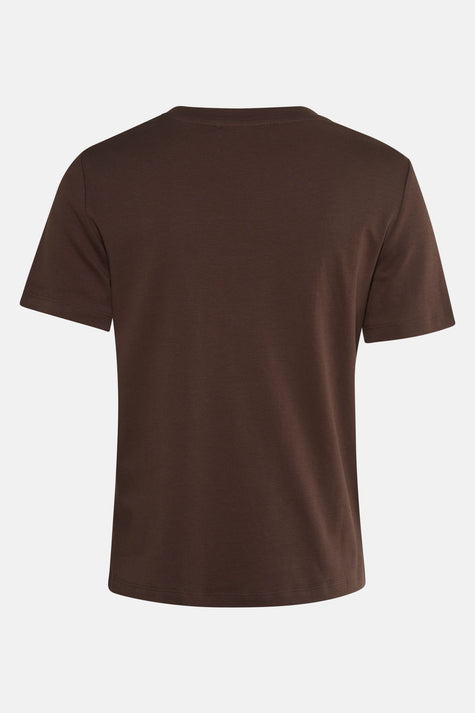 Top uni manches courtes Brun - MANGO