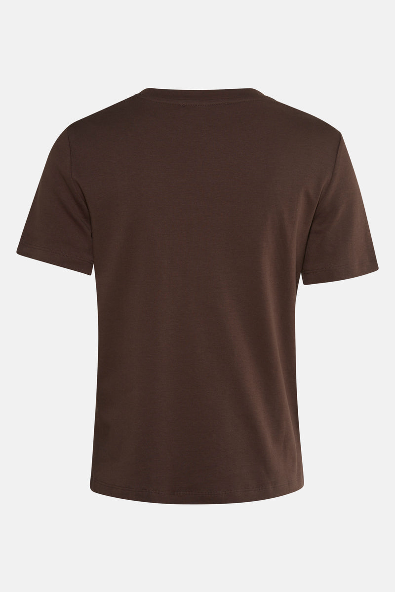 Top uni manches courtes Brun - MANGO