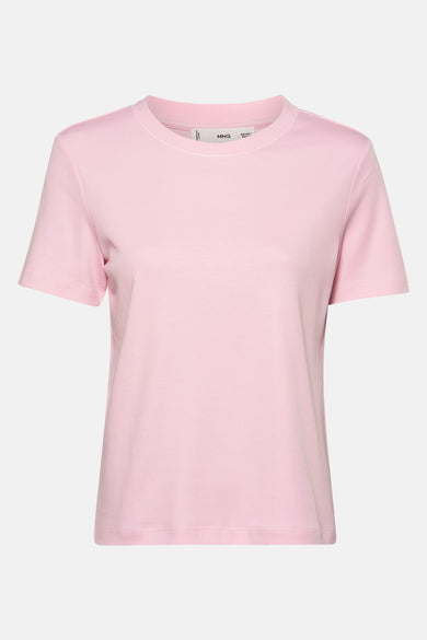 Top uni manches courtes Rose - MANGO