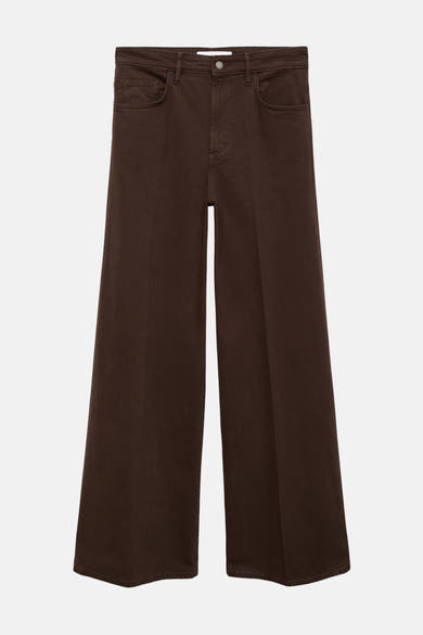 Gekleurde bruine jeans van MANGO, met een losse pasvorm en zichtbare voorzakken.