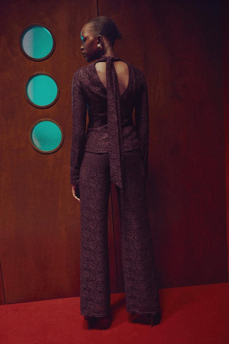 Blouse met lange mouwen - bordeaux