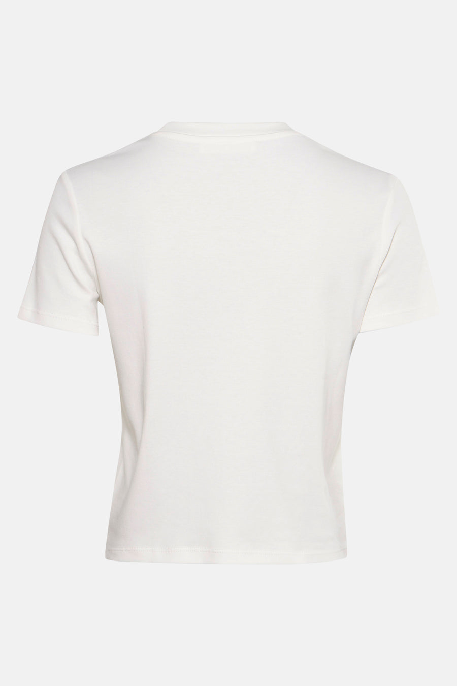Ecru T-shirt met korte mouwen van MANGO, effen, van achteren getoond.