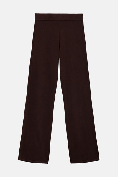 Bruine broek van MANGO, losse pasvorm met een comfortabele elastische tailleband.