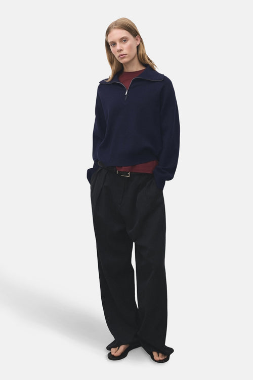 Pull met rolkraag - blauw