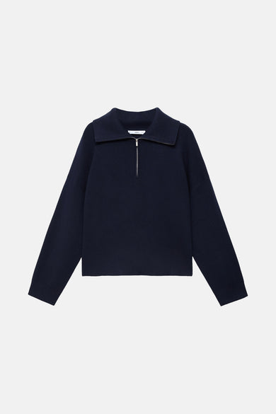 Pull met rolkraag - blauw