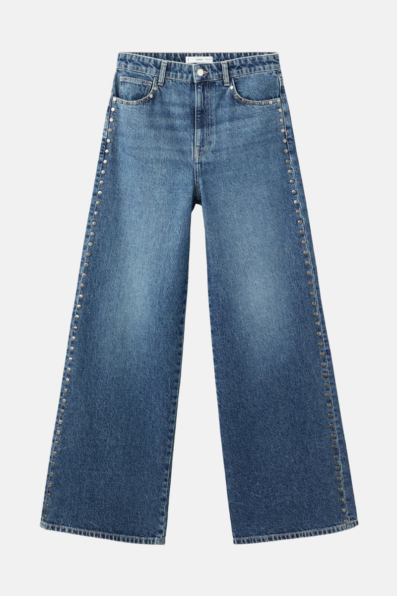 JEANS STUDS - dark blue denim