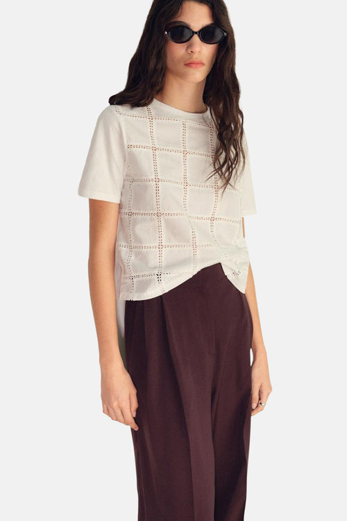 Top uni manches courtes Blanc - MANGO