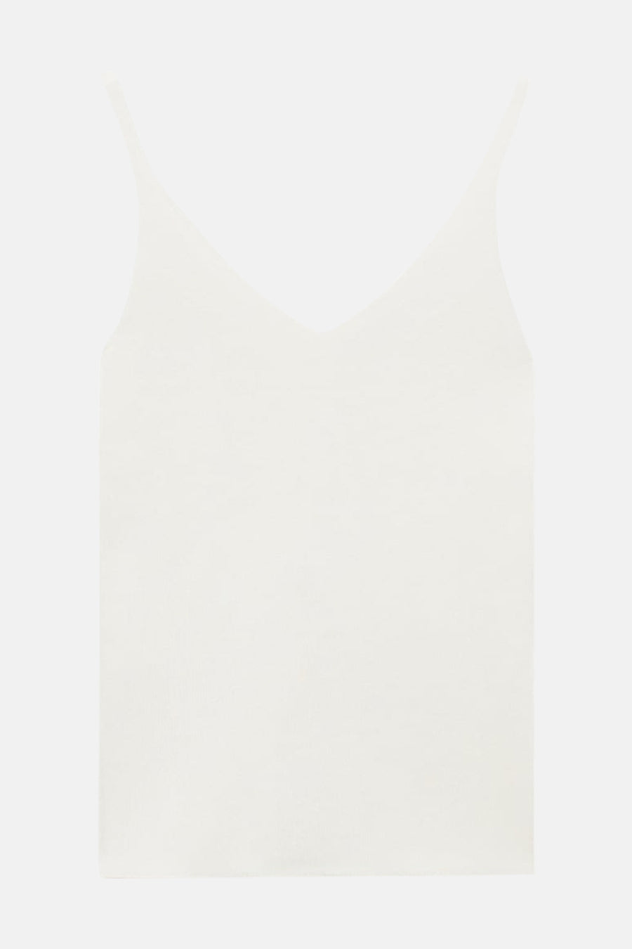 Witte tanktop van MANGO, met dunne bandjes en V-hals.