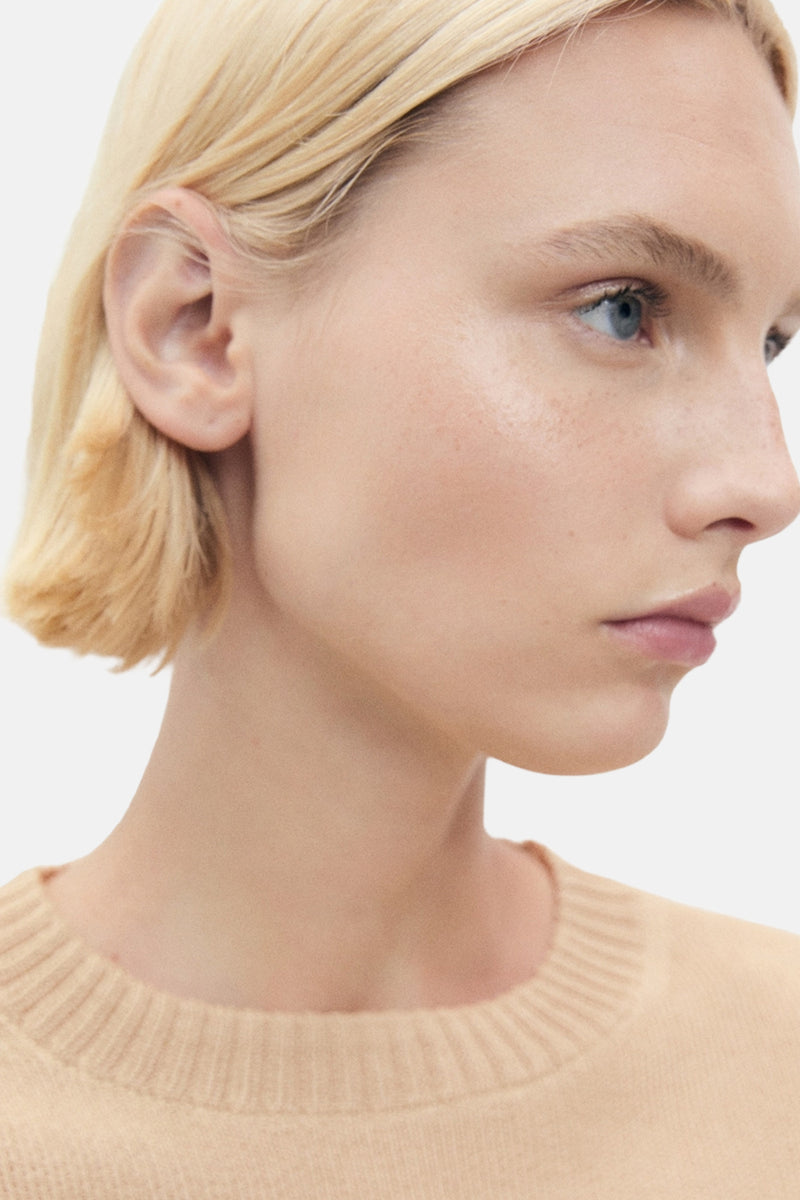 Pull met ronde hals - beige