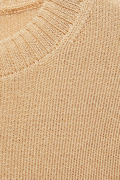 Pull met ronde hals - beige