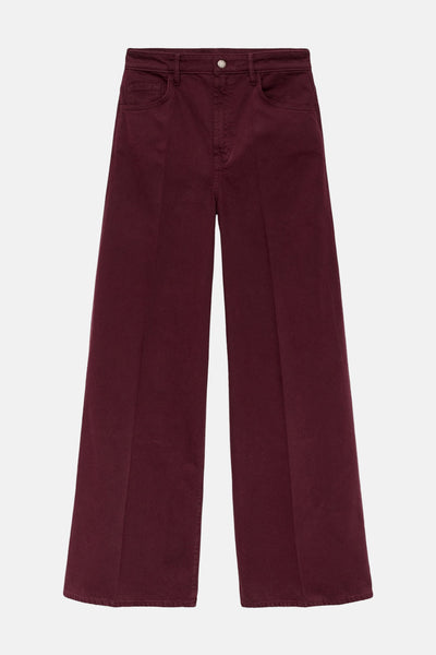 Gekleurde bordeauxrode jeans van MANGO, wijde pasvorm met voor- en achterzakken.