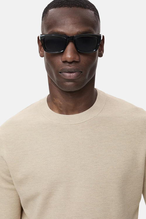 Pull met ronde hals - beige