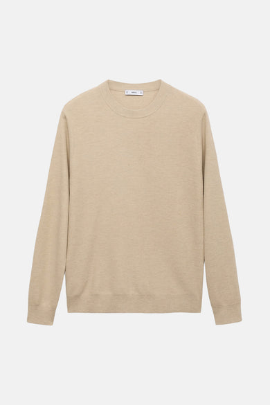 Pull met ronde hals - beige
