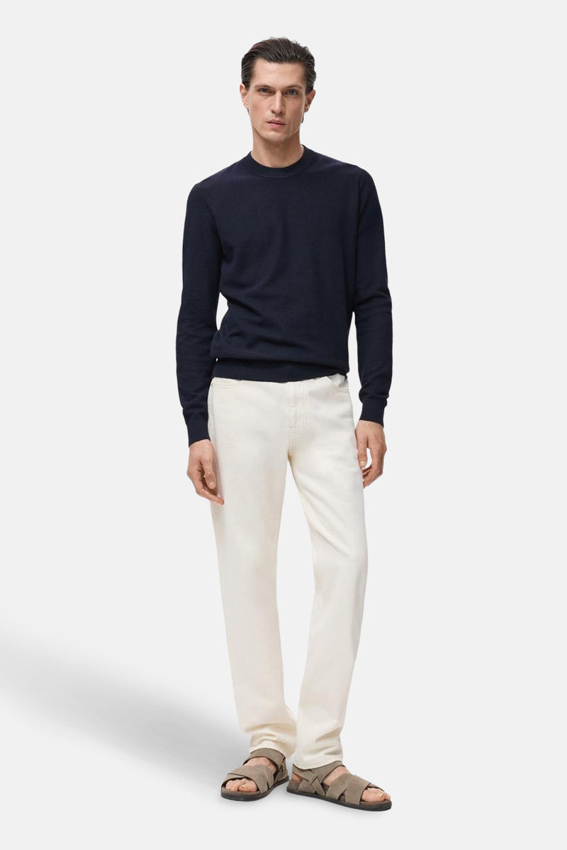 Pull met ronde hals - blauw