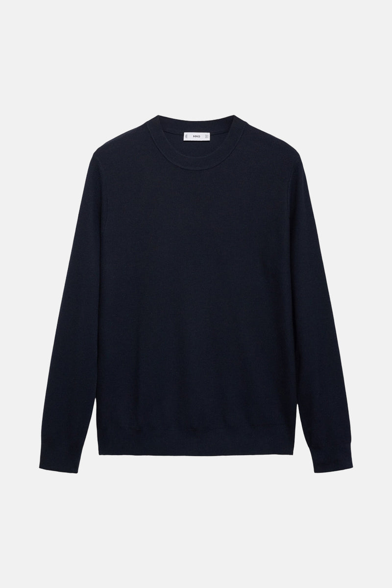 Pull met ronde hals - blauw