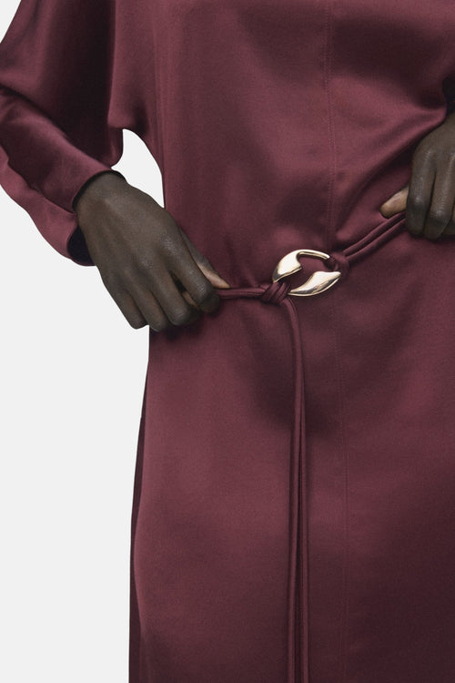 Kleedje met lange mouwen - bordeaux