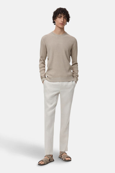 Pull met ronde hals - beige