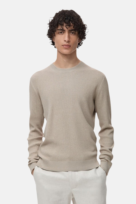 Pull col rond Beige - MANGO