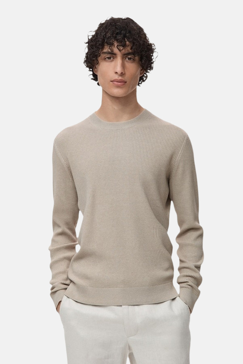 Pull met ronde hals - beige