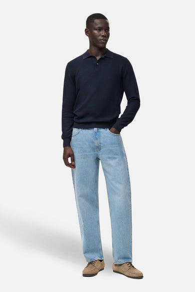 Pull met ronde hals - blauw