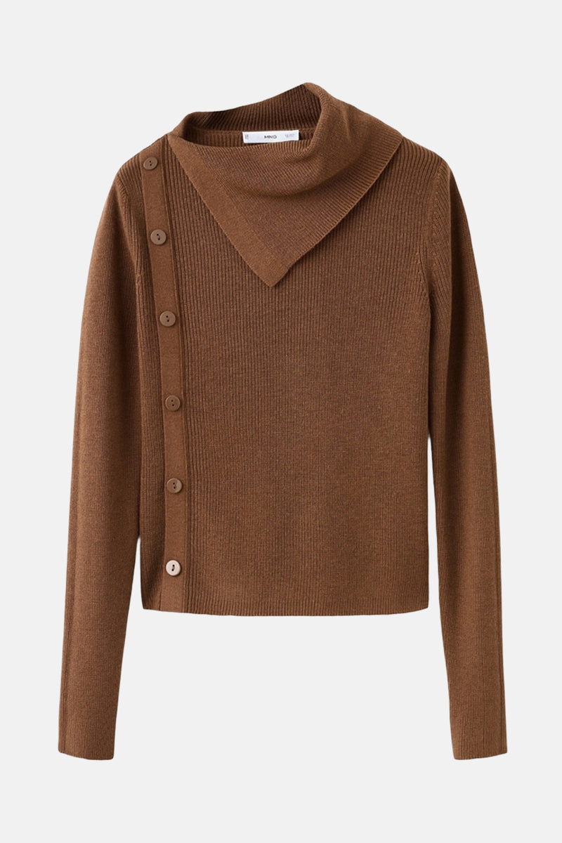 Pull met ronde hals - bruin