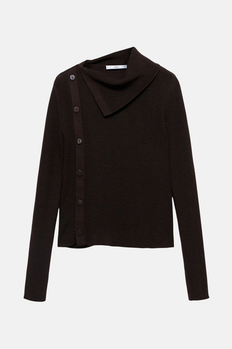 Pull met ronde hals - bruin