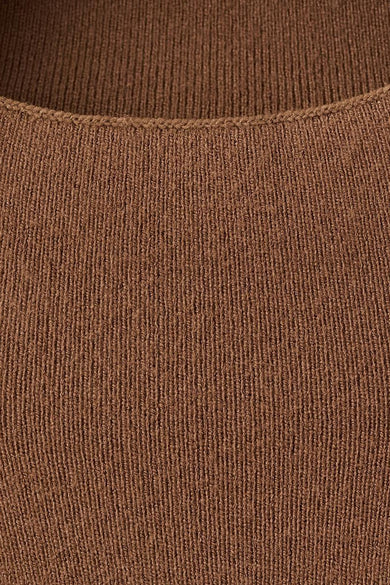 Pull met rolkraag - bruin