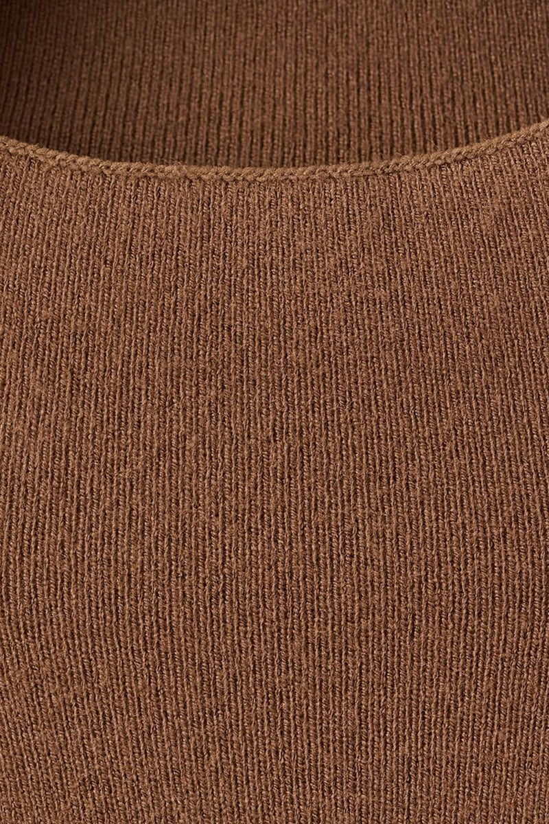 Pull met rolkraag - bruin