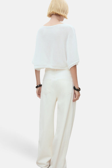 Pull met ronde hals - wit