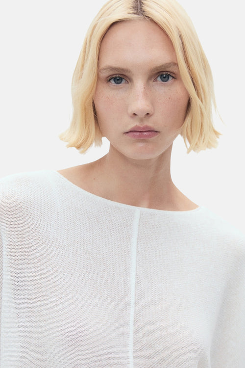 Pull met ronde hals - wit