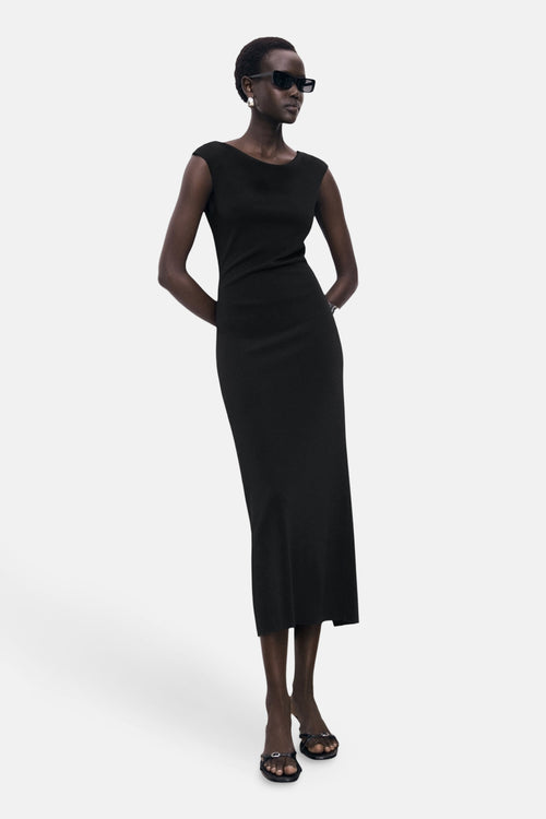 Robe  Noir - MANGO
