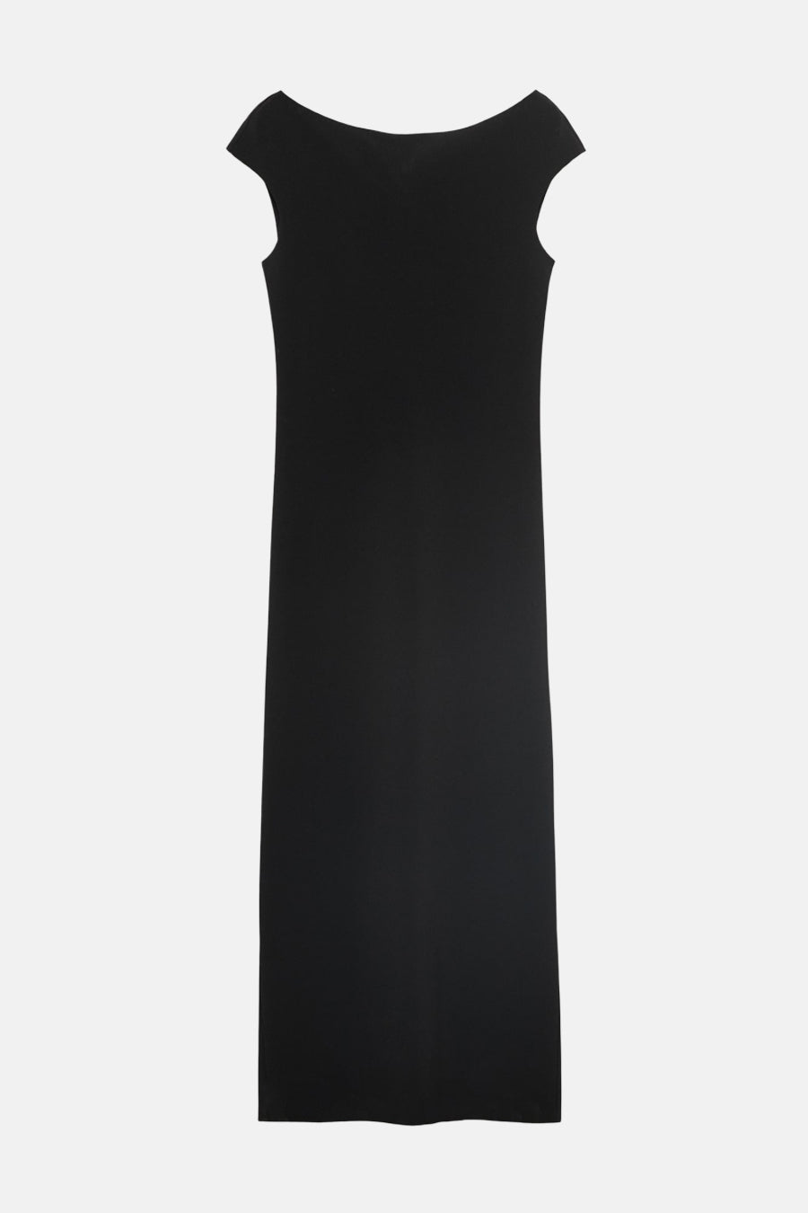 Zwarte jurk met korte mouwen van MANGO, aansluitende pasvorm en midi-lengte.