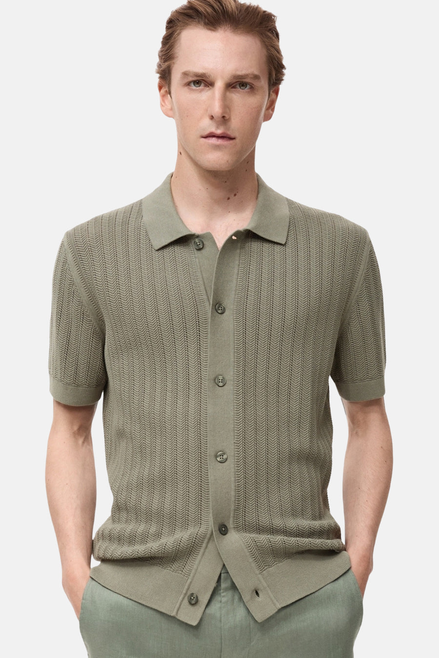 Hemd met korte mouwen - Kaki