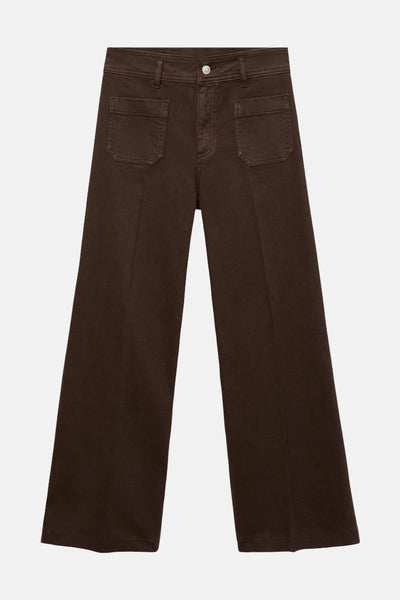 Gekleurde bruine jeans van MANGO, met opgestikte zakken aan de voorkant en een losse pasvorm.