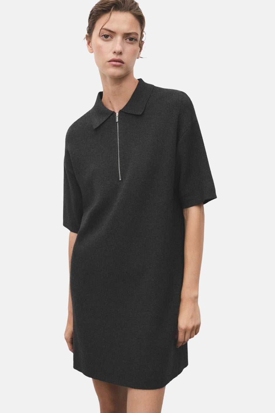 Kleedje met korte mouwen - grijs