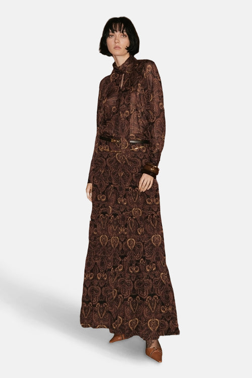 Blouse à manches longues - Brun