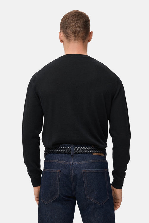 Pull met ronde hals - zwart