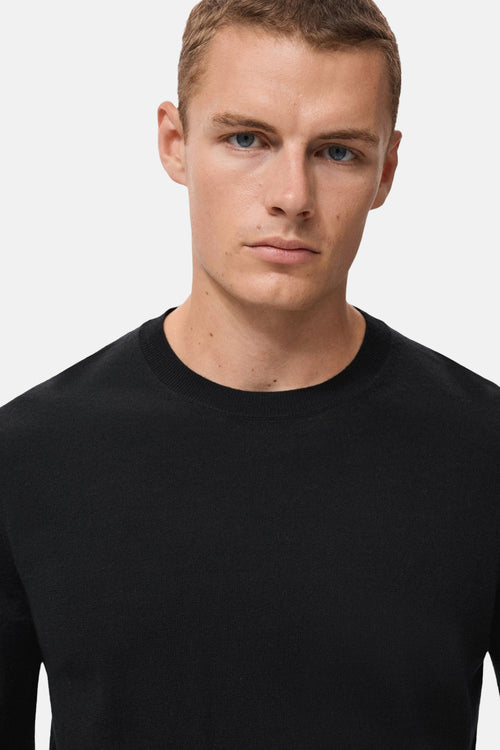 Pull met ronde hals - zwart