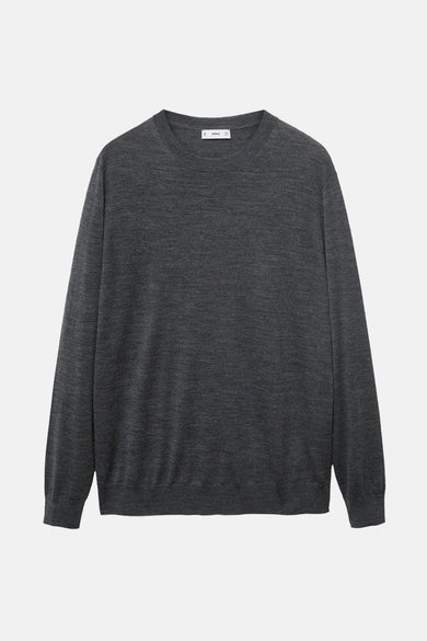 Pull met ronde hals - grijs