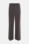 Pantalon gris à rayures fines de MANGO, coupe droite et large, avec passants de ceinture.