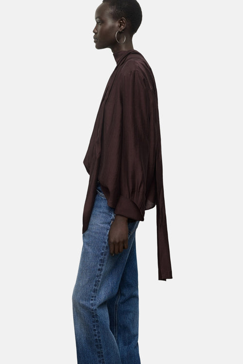Blouse à manches longues - brun