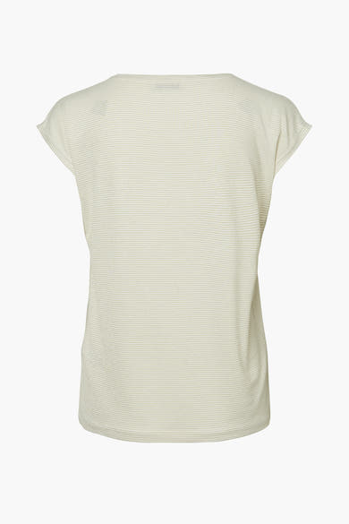 Wit T-shirt met fijne strepen van PIECES®, achterzijde.