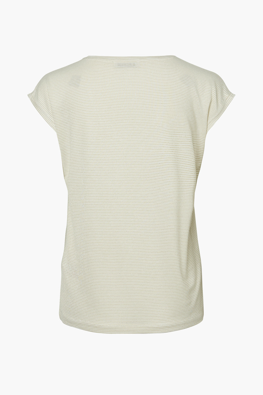 Wit T-shirt met fijne strepen van PIECES®, achterzijde.