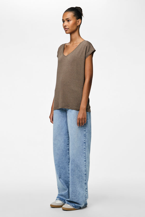 T-shirt (korte mouwen) Bruin - PIECES®